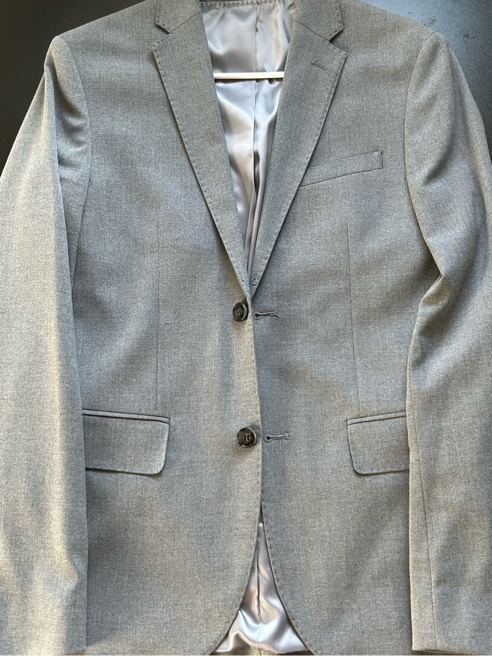H&M Light Gray Two-Button Notch Lapel Blazer